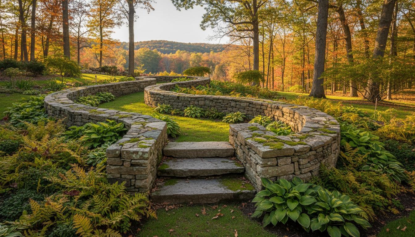 Curved Garden Wall with Steps